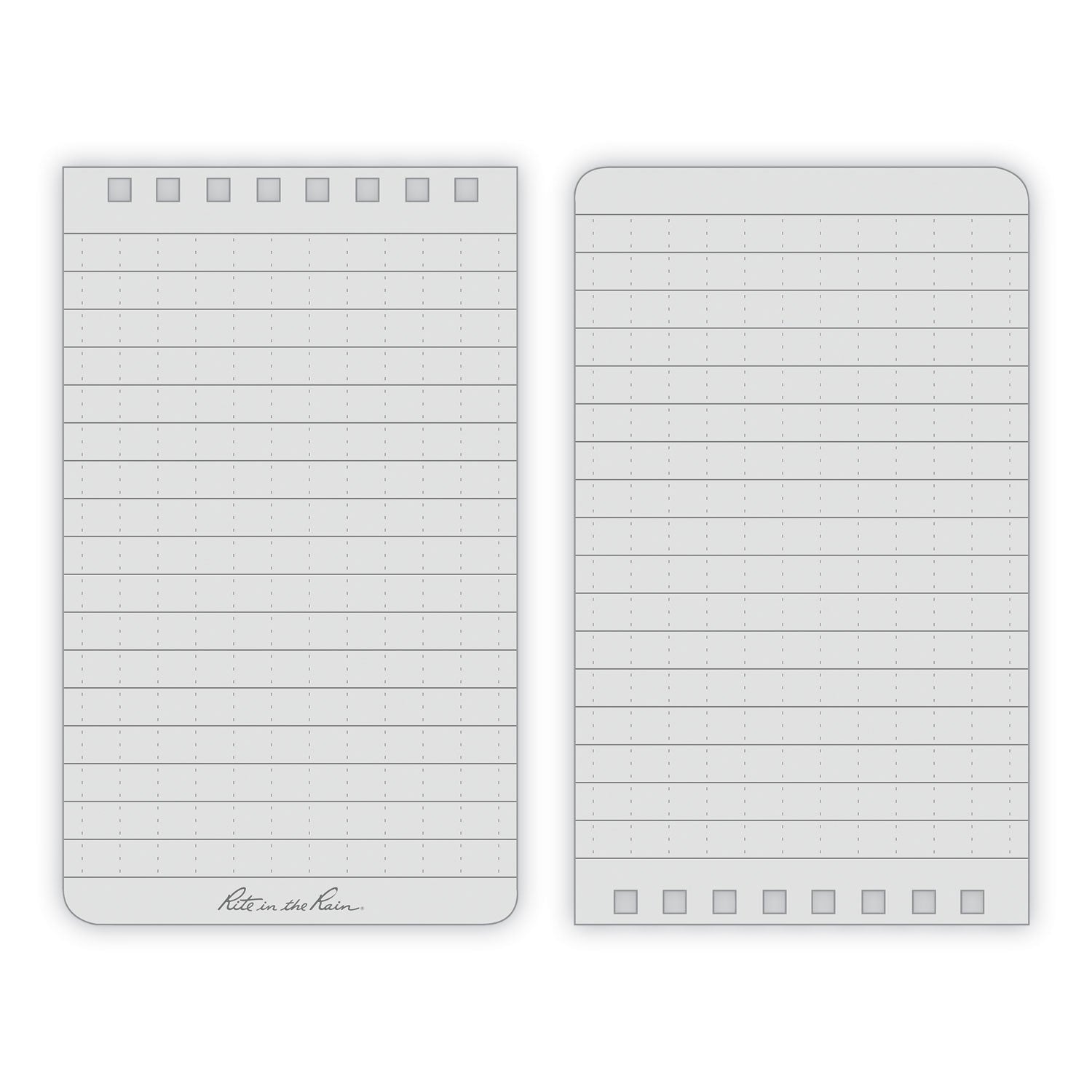 All-Weather Wire-O Notepad, Universal: Narrow Rule and Quadrille Rule, Black Cover, 50 White 4 x 6 Sheets