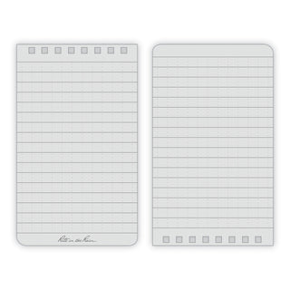 All-Weather Wire-O Notepad, Universal: Narrow Rule and Quadrille Rule, Black Cover, 50 White 4 x 6 Sheets