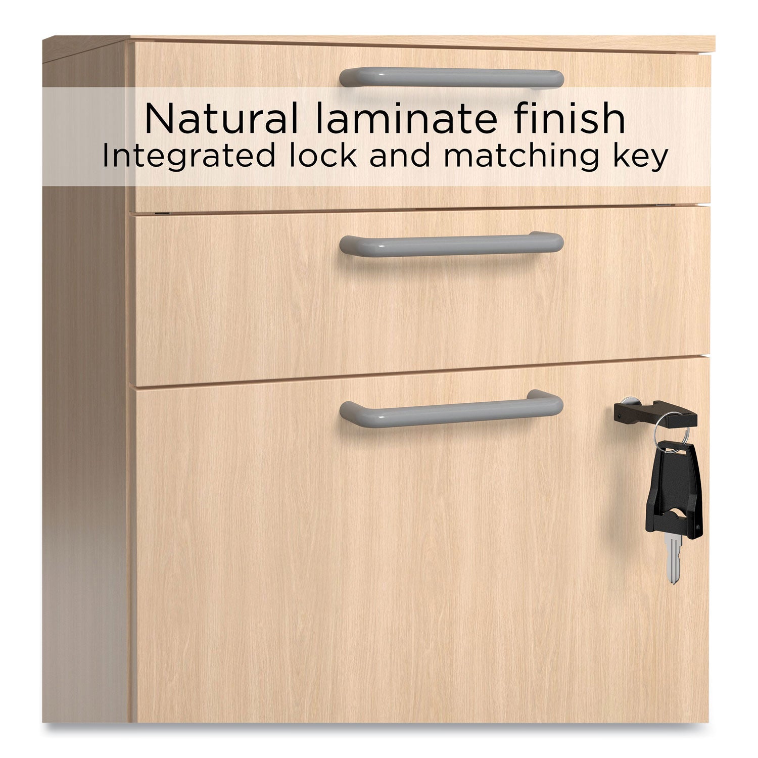 Essentials Three-Drawer Mobile Pedestal File, 2 Box/1 Legal/Letter-Size File Drawers, Natural, 15.6" x 21.3" x 24.3