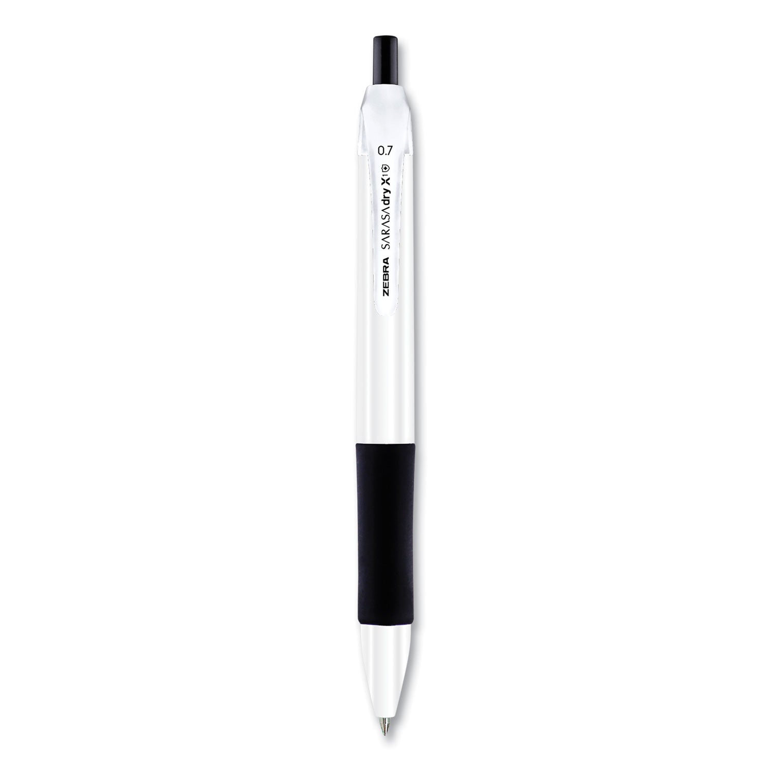 sarasa-dry-x1+-retractable-gel-pen-medium-07-mm-black-ink-white-black-barrel-12-pack_zeb41510 - 2