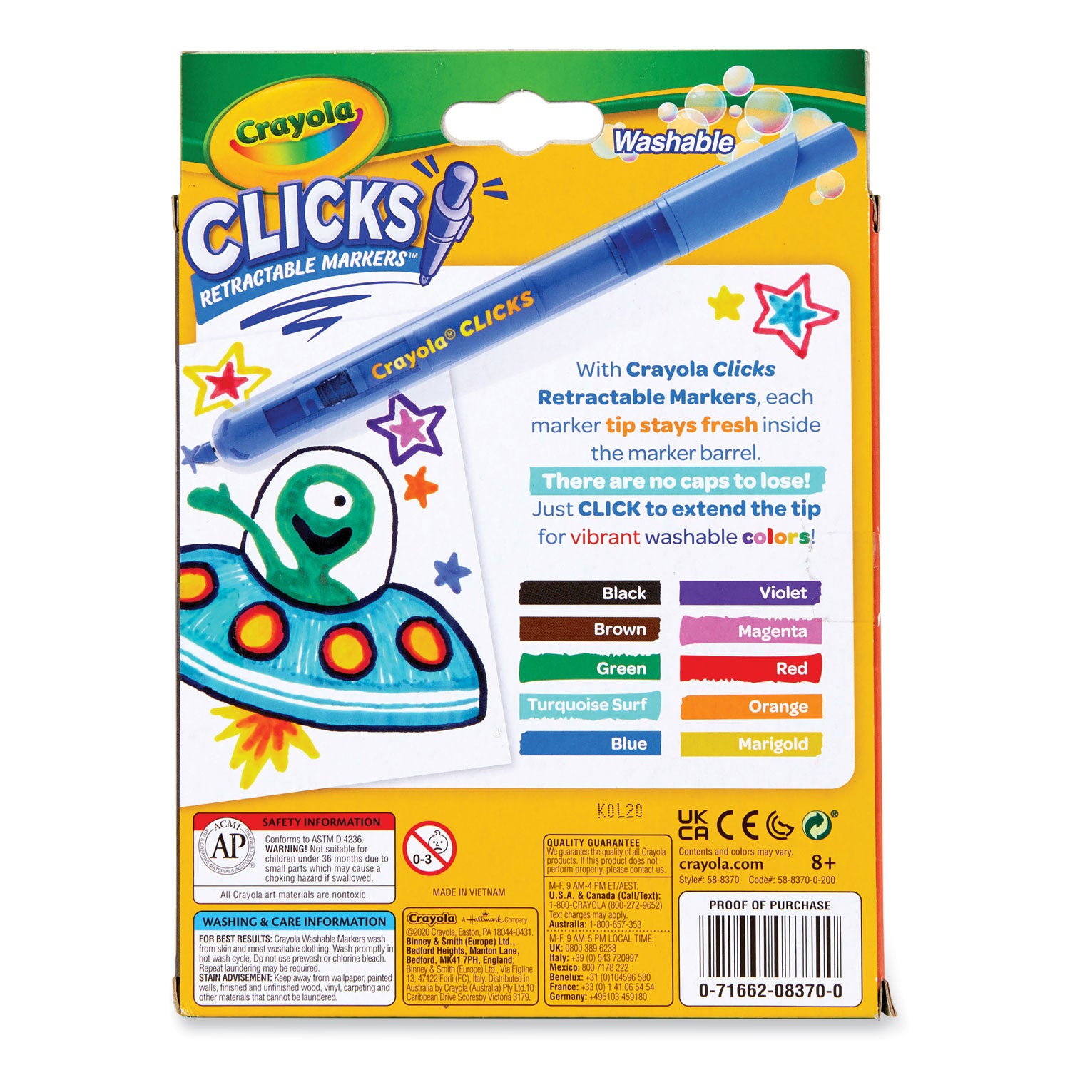 super-clicks-retractable-markers-assorted-bullet-tip-sizes-assorted-colors-10-pack_cyo588370 - 6