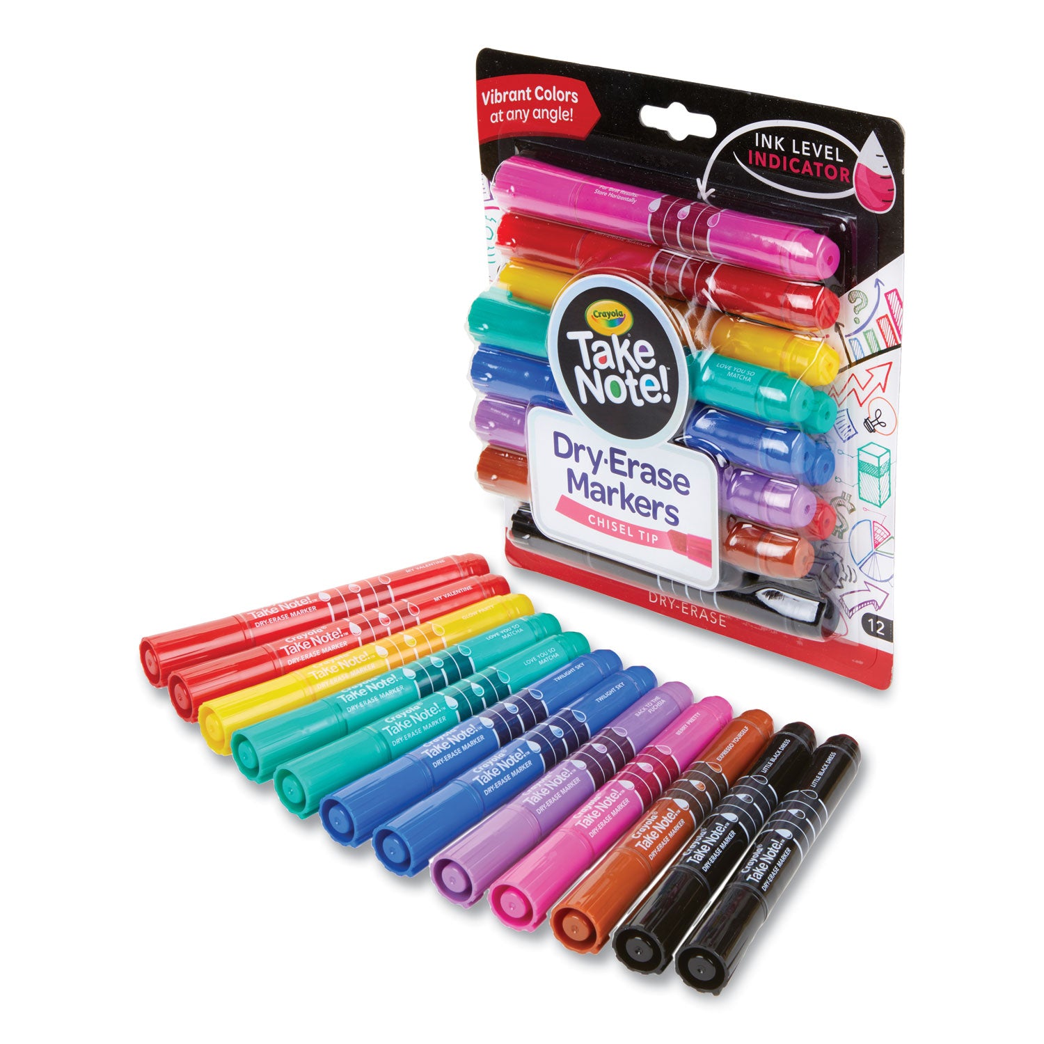 take-note-dry-erase-markers-broad-chisel-tip-assorted-12-pack_cyo586545 - 3