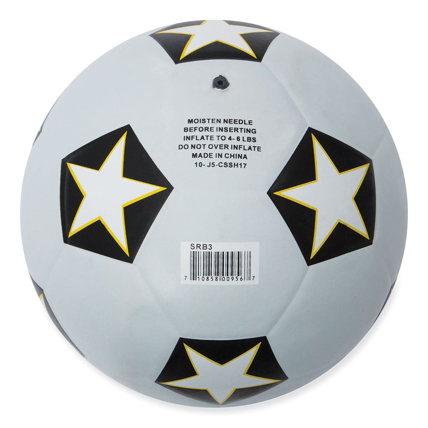 Rubber Sports Ball, For Soccer, No. 3 Size, White/Black