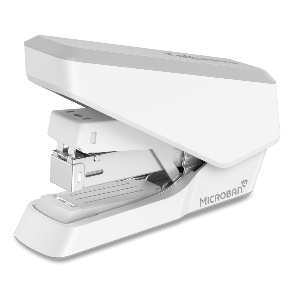 LX860 EasyPress Half Strip Stapler, 40 Sheet Capacity, Gray/White