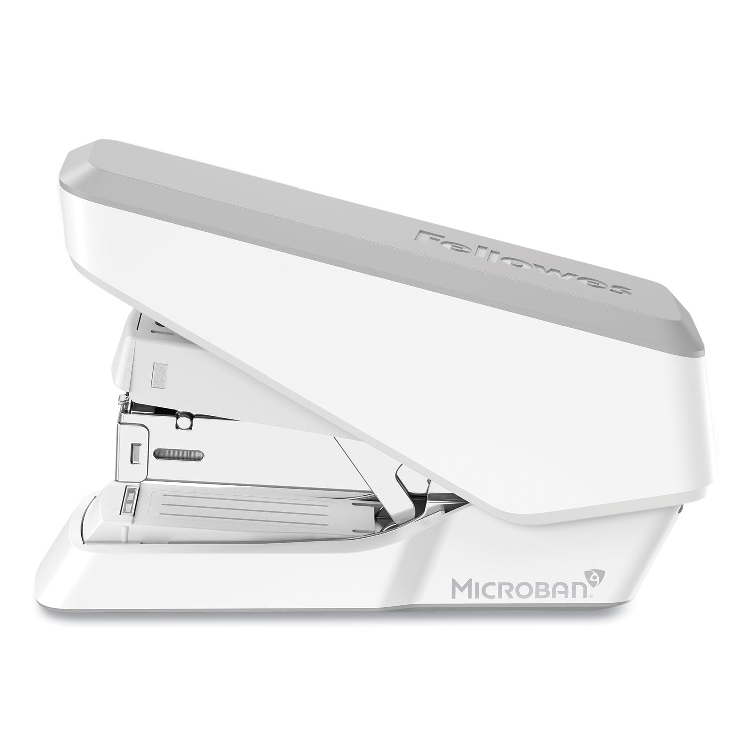 LX860 EasyPress Half Strip Stapler, 40 Sheet Capacity, Gray/White
