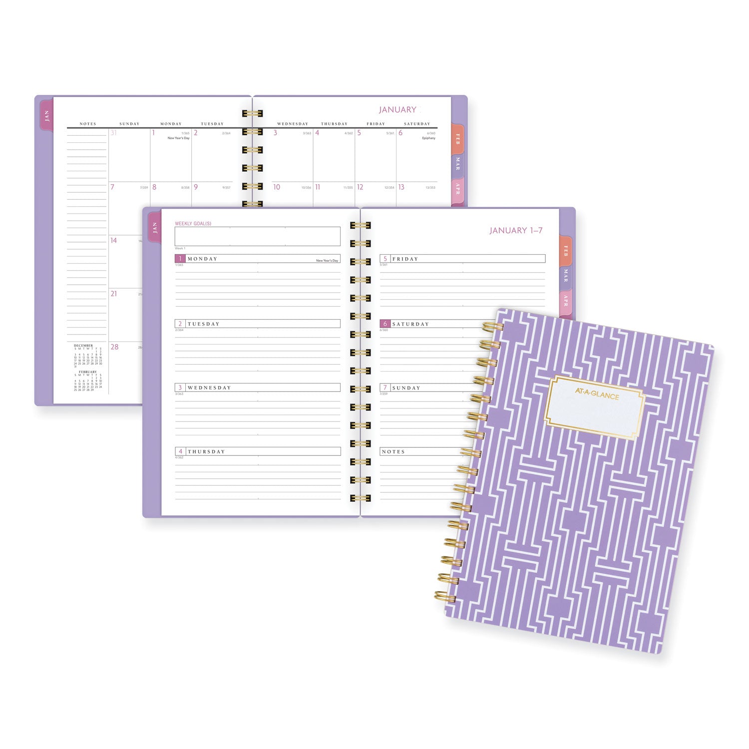 badge-geo-weekly-monthly-planner-85-x-638-purple-white-gold-cover-13-month-jan-to-jan-2024-to-2025_aag1675g200 - 1