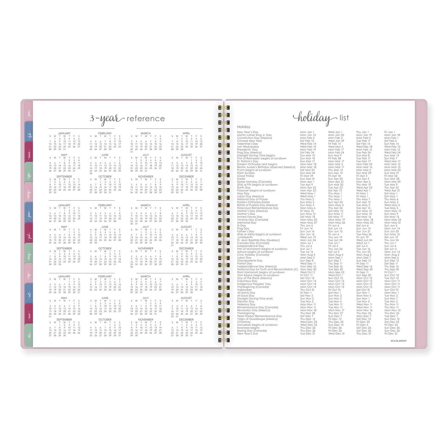 Harmony Weekly/Monthly Poly Planner, 11 x 9.38, Pink Cover, 13-Month (Jan to Jan): 2024 to 2025