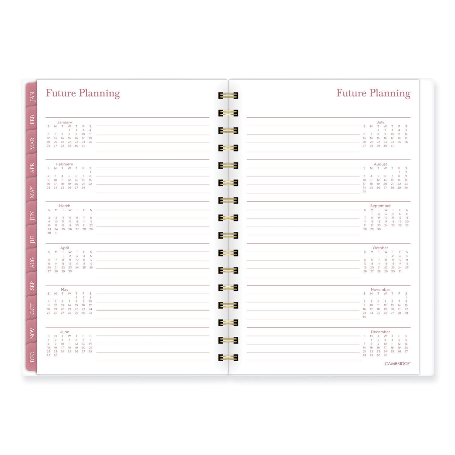 Cambridge Thicket Weekly/Monthly Planner - Small Size - Weekly, Monthly - 12 Month - January 2024 - December 2024 - 5 1/2" x 8 1/2" Sheet Size - Wire Bound - Multi - To-do List, Durable, Flexible, Snag Resistant, Double-sided Pocket, Dated Planning P - 3