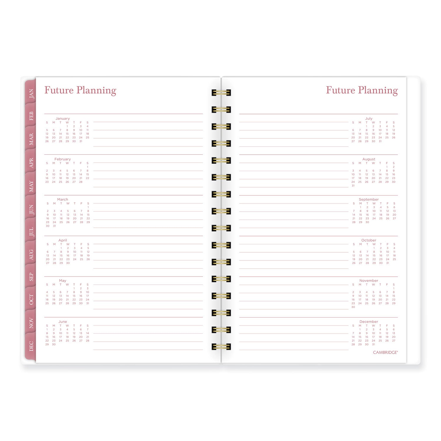Cambridge Thicket Weekly/Monthly Planner - Small Size - Weekly, Monthly - 12 Month - January 2024 - December 2024 - 5 1/2" x 8 1/2" Sheet Size - Wire Bound - Multi - To-do List, Durable, Flexible, Snag Resistant, Double-sided Pocket, Dated Planning P - 3