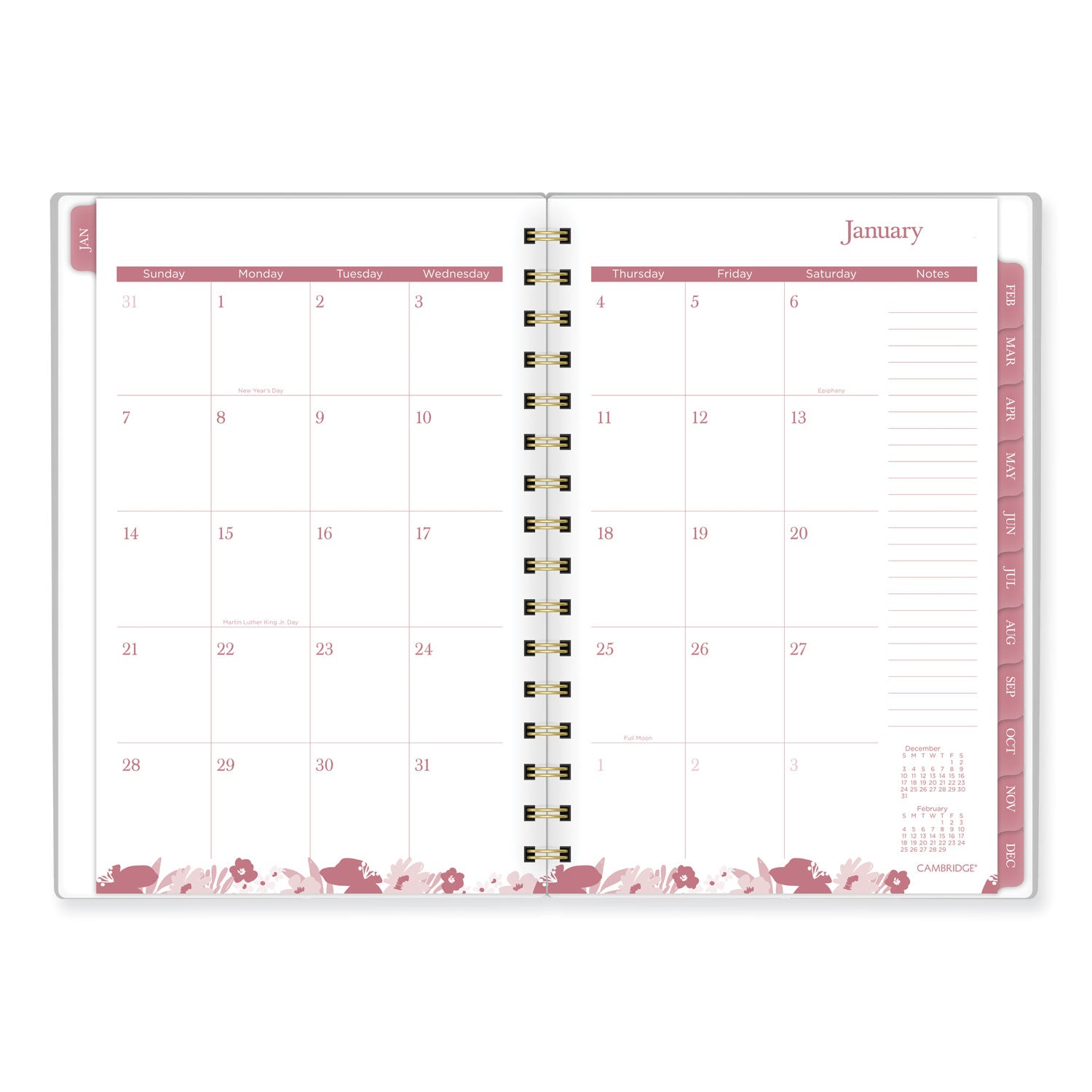 Cambridge Thicket Weekly/Monthly Planner - Small Size - Weekly, Monthly - 12 Month - January 2024 - December 2024 - 5 1/2" x 8 1/2" Sheet Size - Wire Bound - Multi - To-do List, Durable, Flexible, Snag Resistant, Double-sided Pocket, Dated Planning P - 4