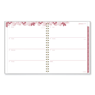 Cambridge Thicket Weekly/Monthly Planner - Large Size - Weekly, Monthly - 12 Month - January 2024 - December 2024 - 8 1/2" x 11" Sheet Size - Wire Bound - Multi - To-do List, Durable, Flexible, Snag Resistant, Double-sided Pocket, Dated Planning Page - 4