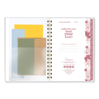 Cambridge Thicket Weekly/Monthly Planner - Small Size - Weekly, Monthly - 12 Month - January 2024 - December 2024 - 5 1/2" x 8 1/2" Sheet Size - Wire Bound - Multi - To-do List, Durable, Flexible, Snag Resistant, Double-sided Pocket, Dated Planning P - 5