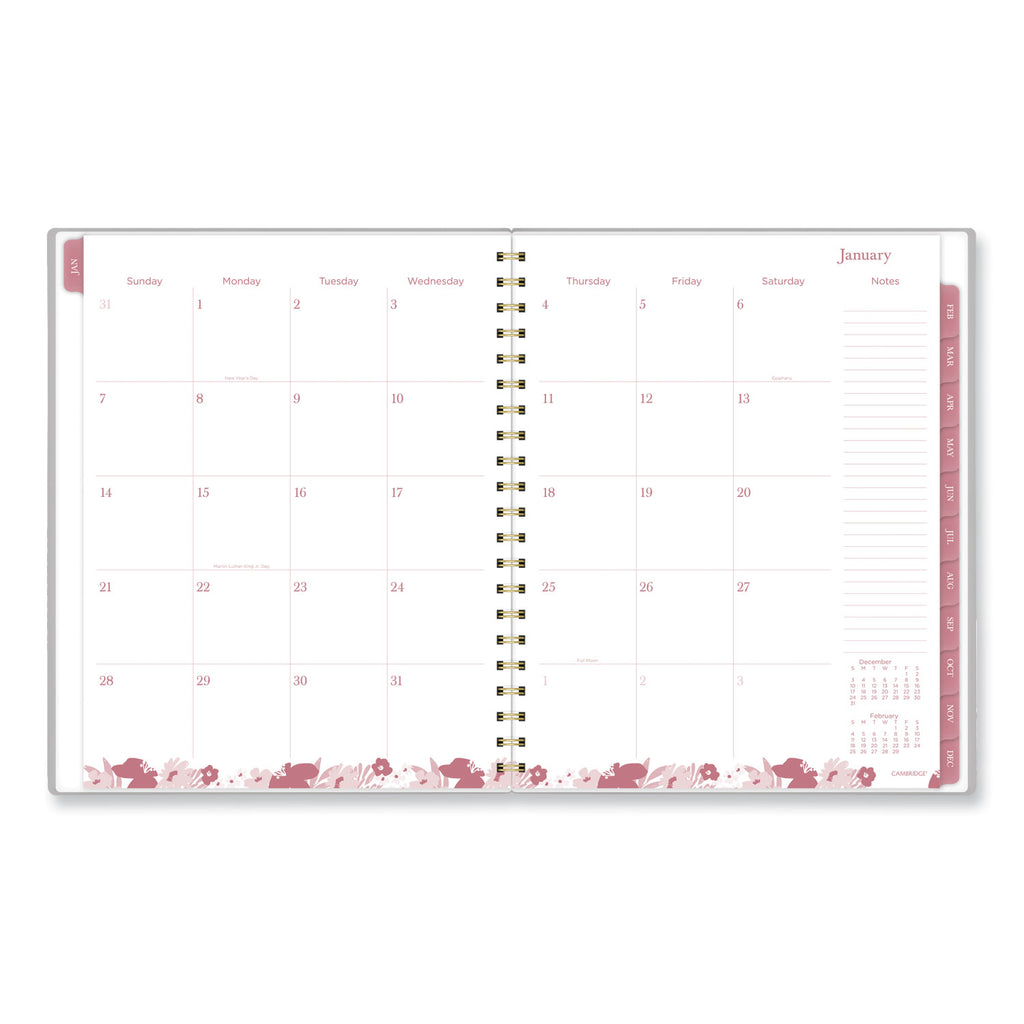 Cambridge Thicket Weekly/Monthly Planner - Large Size - Weekly, Monthly - 12 Month - January 2024 - December 2024 - 8 1/2" x 11" Sheet Size - Wire Bound - Multi - To-do List, Durable, Flexible, Snag Resistant, Double-sided Pocket, Dated Planning Page - 6