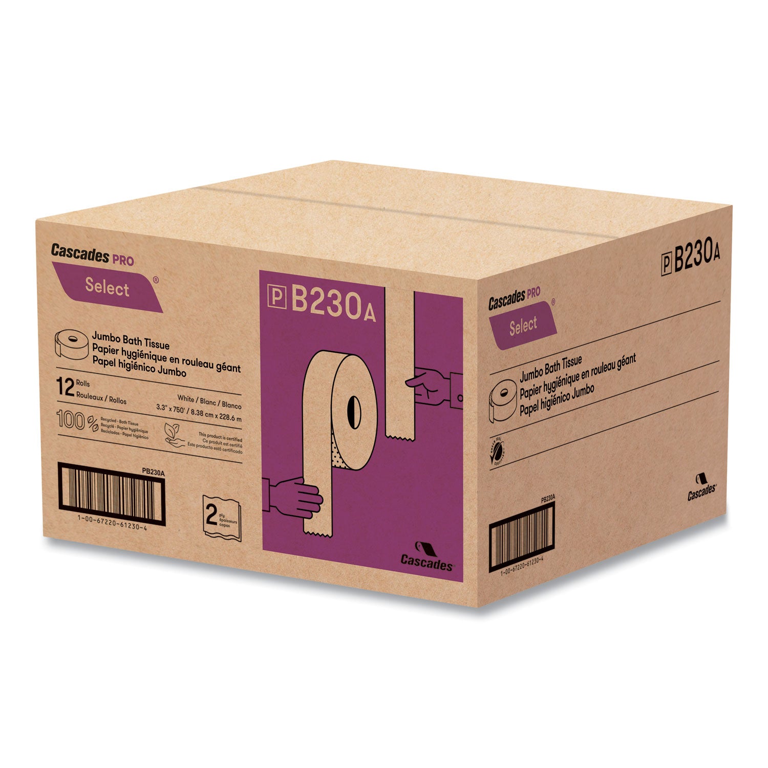 select-jumbo-bath-tissue-septic-safe-2-ply-white-33-x-750-ft-12-carton_csdb230 - 2