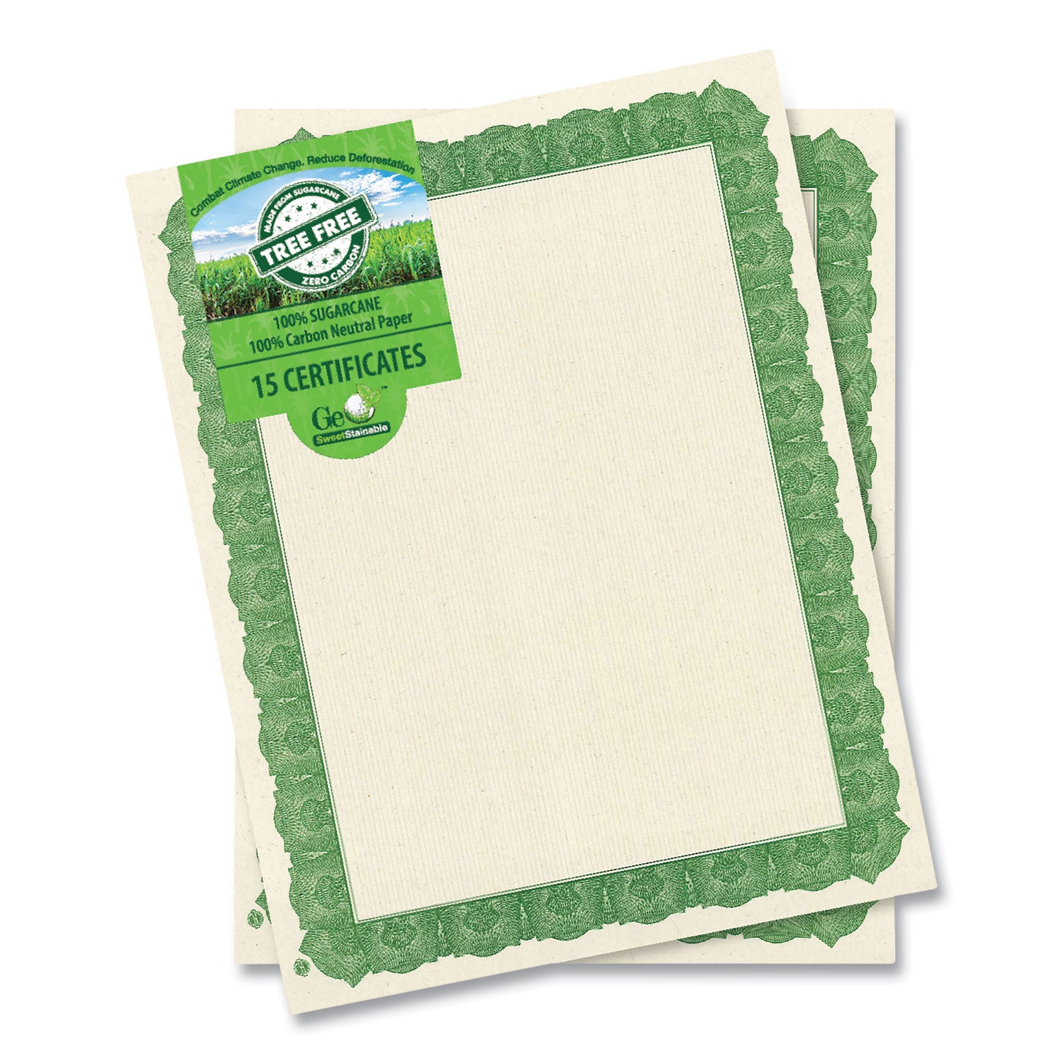 award-certificates-85-x-11-natural-with-green-braided-border-15-pack_geo49016 - 1