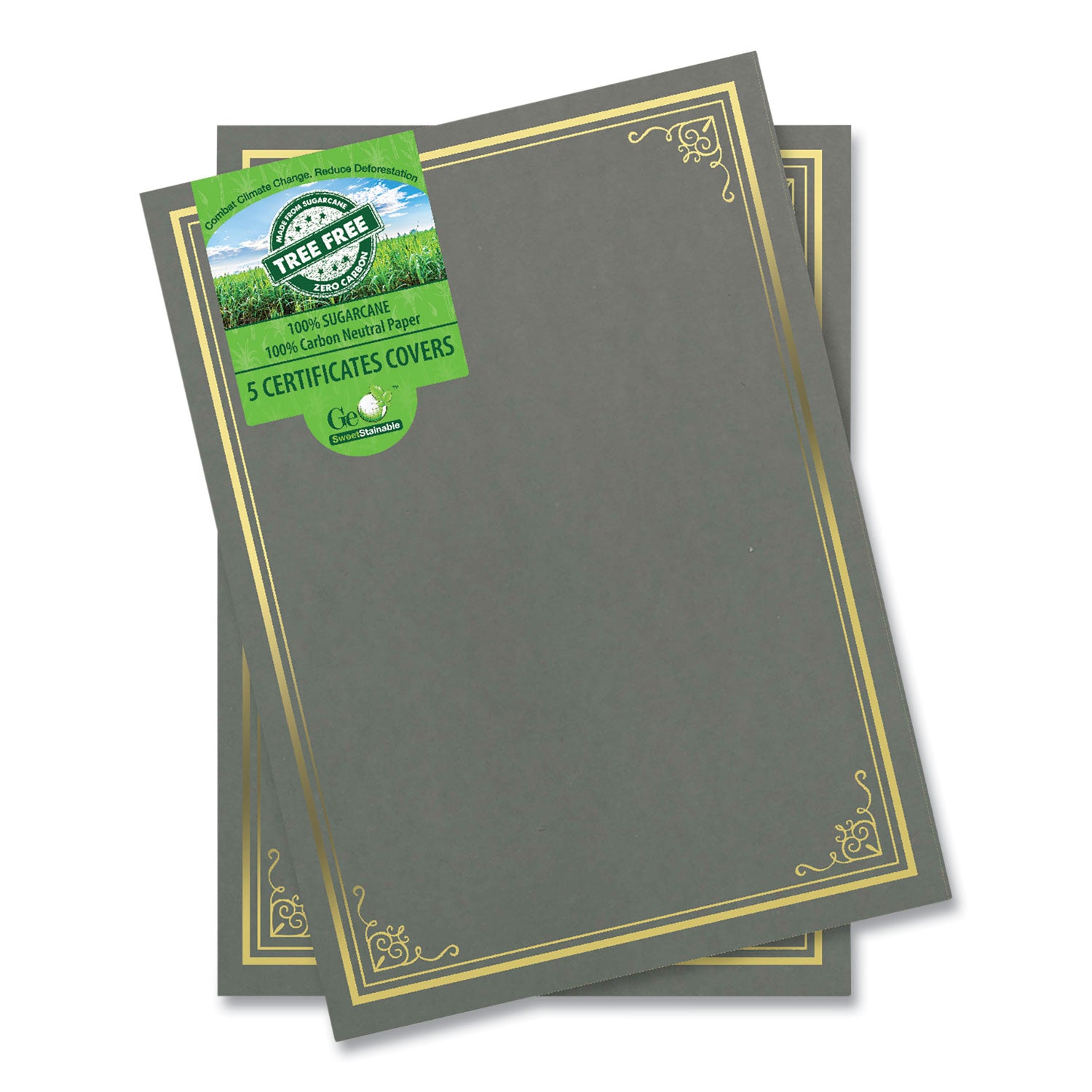 certificate-document-cover-975-x-125-gray-with-gold-foil-5-pack_geo49114 - 1