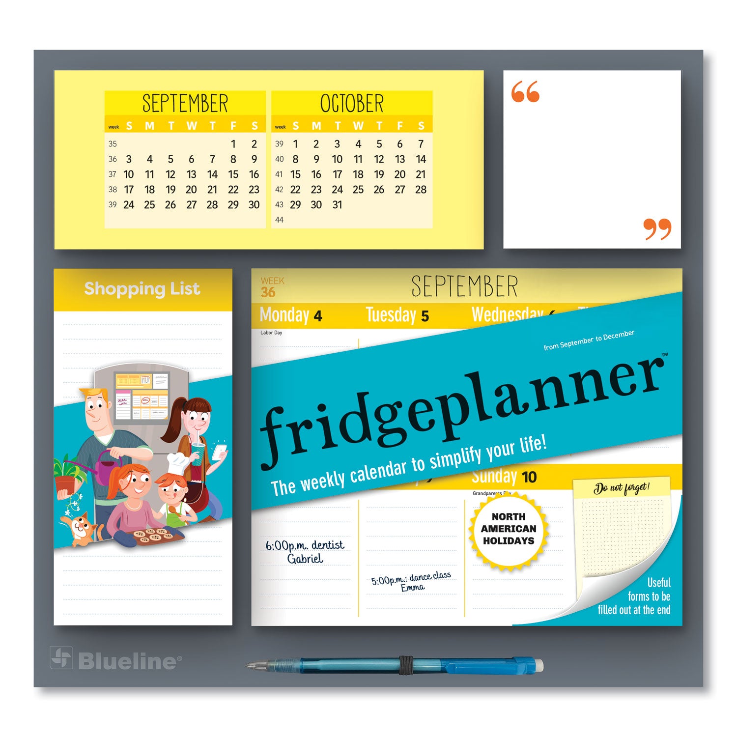 fridge-planner-magnetized-weekly-calendar-with-pads-+-pencil-12-x-125-white-yellow-sheets-16-month-sept-dec-2024-2025_redc174120a - 1