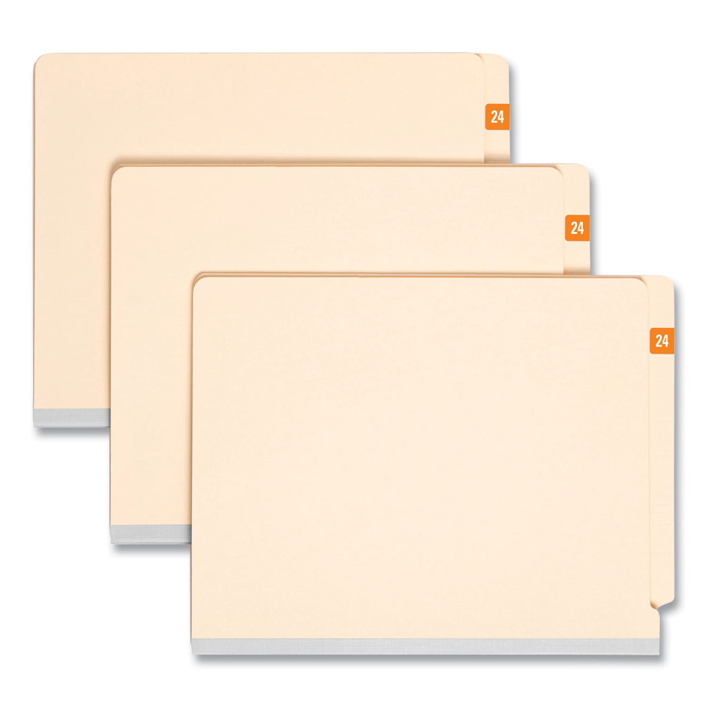 Yearly End Tab File Folder Labels, 24, 0.5 x 1, Orange, 25/Sheet, 10 Sheets/Pack