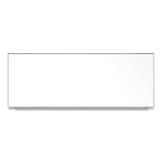 Magnetic Porcelain Whiteboard with Satin Aluminum Frame and Map Rail, 144.59 x 60.47, White Surface, Ships in 7-10 Bus Days