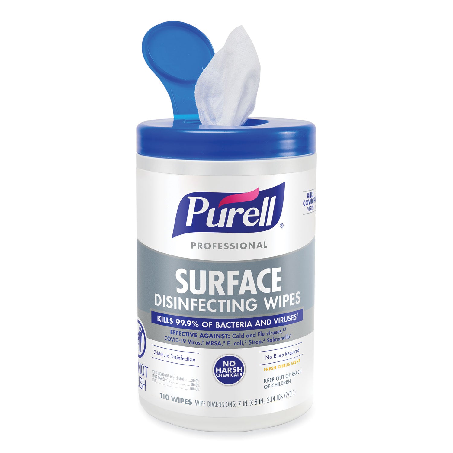 professional-surface-disinfecting-wipes-1-ply-7-x-8-fresh-citrus-white-110-canister-6-canisters-carton_goj934206ct - 5