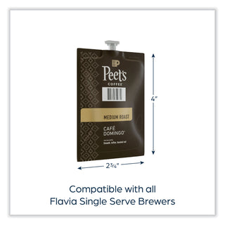 FLAVIA Ground Coffee Freshpacks, Cafe Domingo Blend, 0.35 oz Freshpack, 76/Carton