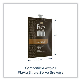 FLAVIA Ground Coffee Freshpacks, French Roast, 0.35 oz Freshpack, 76/Carton