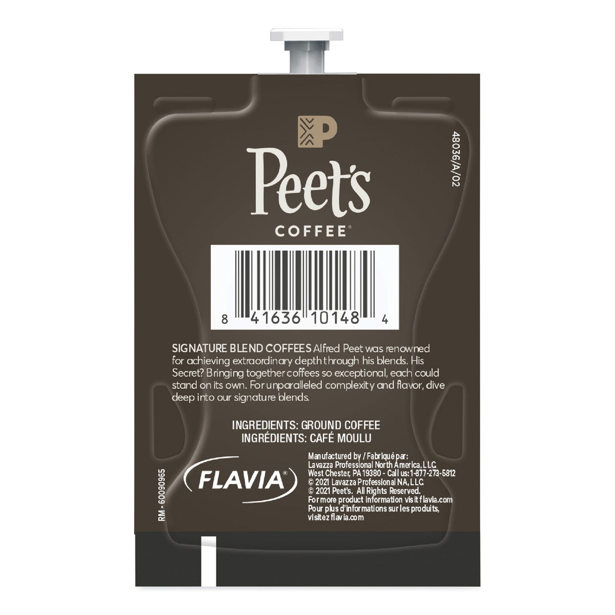 FLAVIA Ground Coffee Freshpacks, French Roast, 0.35 oz Freshpack, 76/Carton