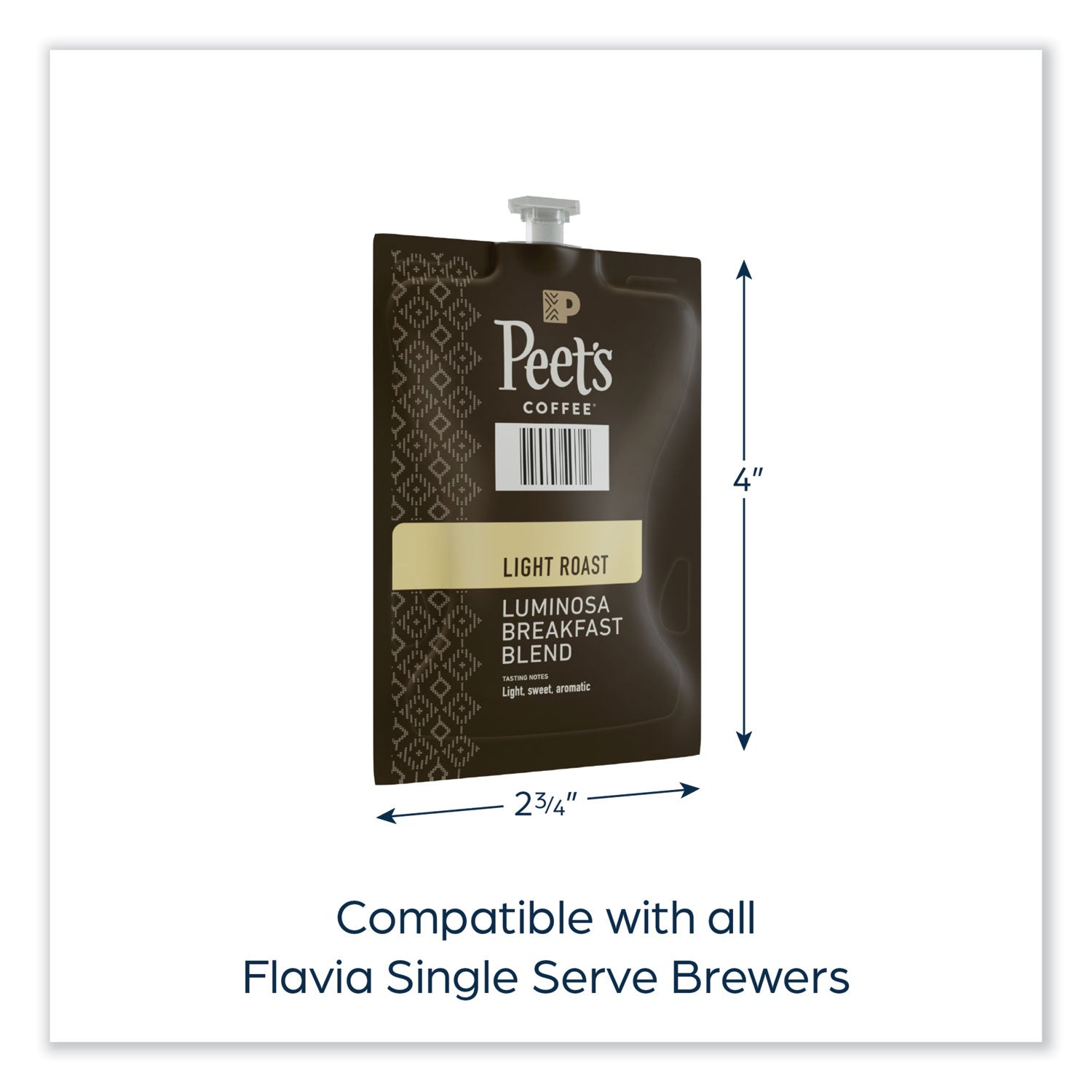 FLAVIA Ground Coffee Freshpacks, Colombia Luminosa, 0.34 oz Freshpack, 76/Carton