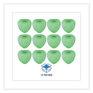 Gem Urinal Screens, Herbal Mint Scent, Green, 12/Box - 