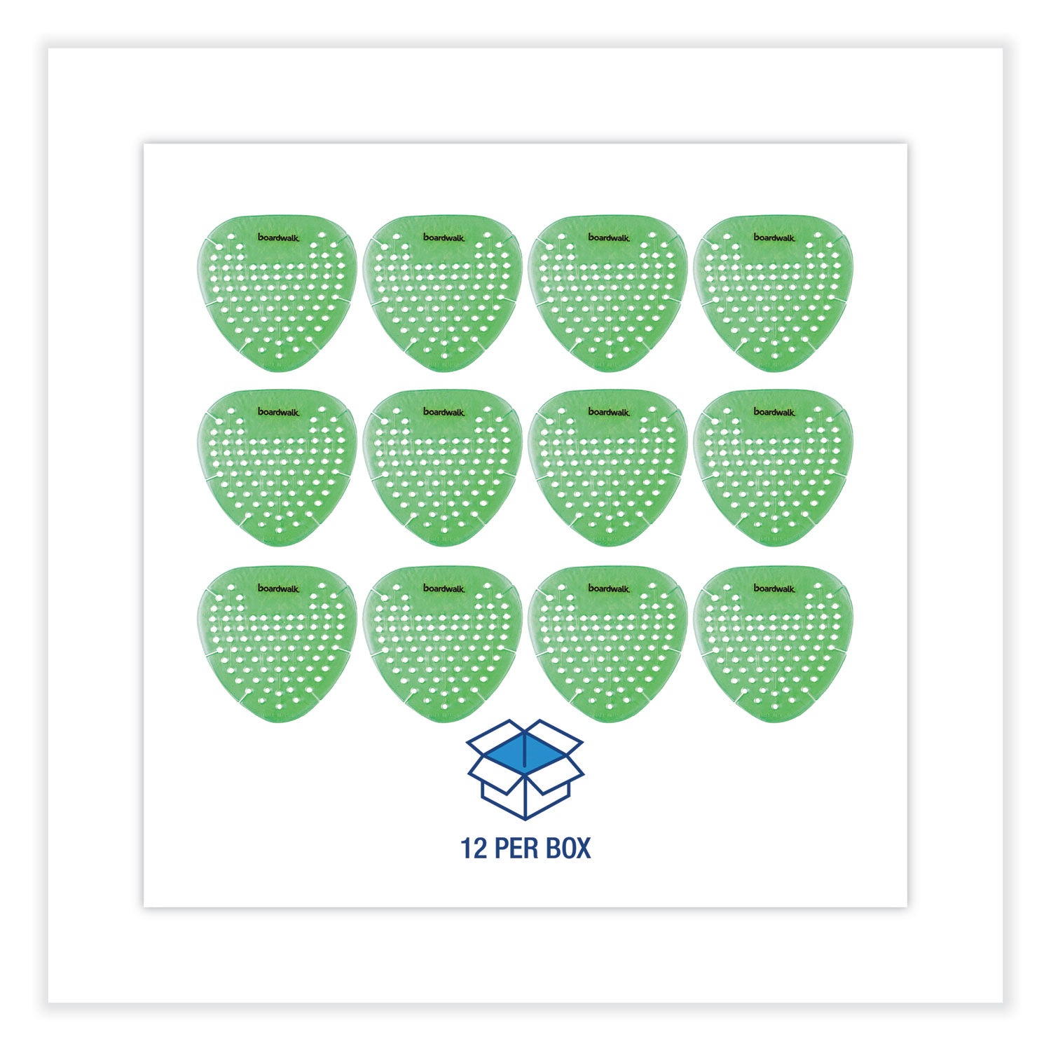 Gem Urinal Screens, Herbal Mint Scent, Green, 12/Box - 