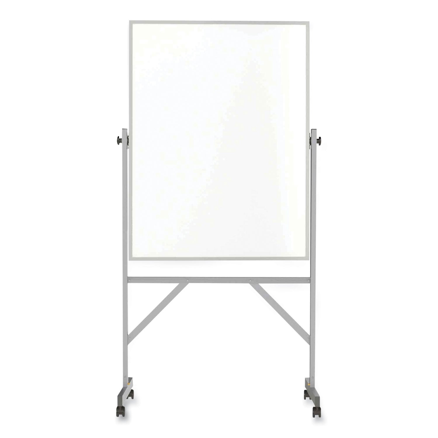 Reversible Magnetic Porcelain Whiteboard with Satin Aluminum Frame and Stand, 36 x 48, White Surface, Ships in 7-10 Bus Days