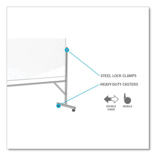 Reversible Magnetic Porcelain Whiteboard with Satin Aluminum Frame and Stand, 36 x 48, White Surface, Ships in 7-10 Bus Days