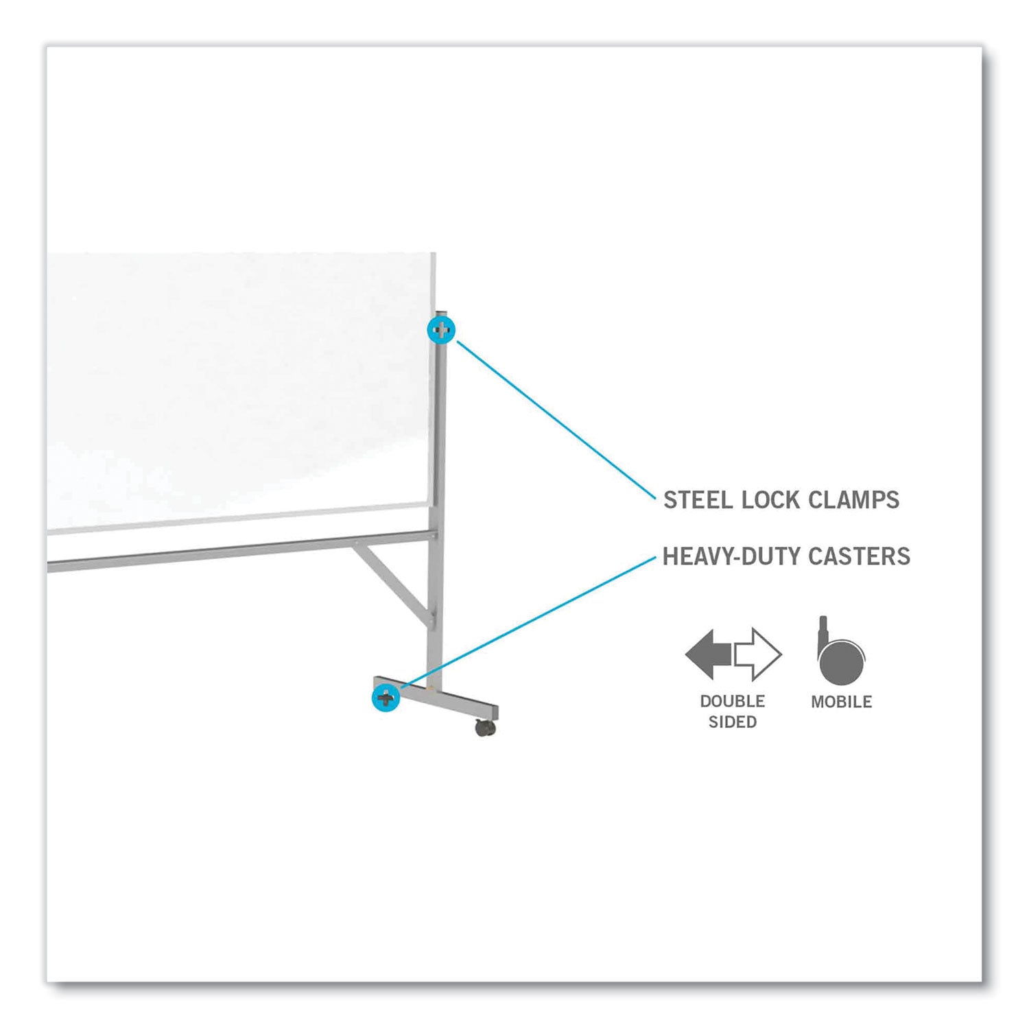 Reversible Magnetic Porcelain Whiteboard with Satin Aluminum Frame and Stand, 36 x 48, White Surface, Ships in 7-10 Bus Days