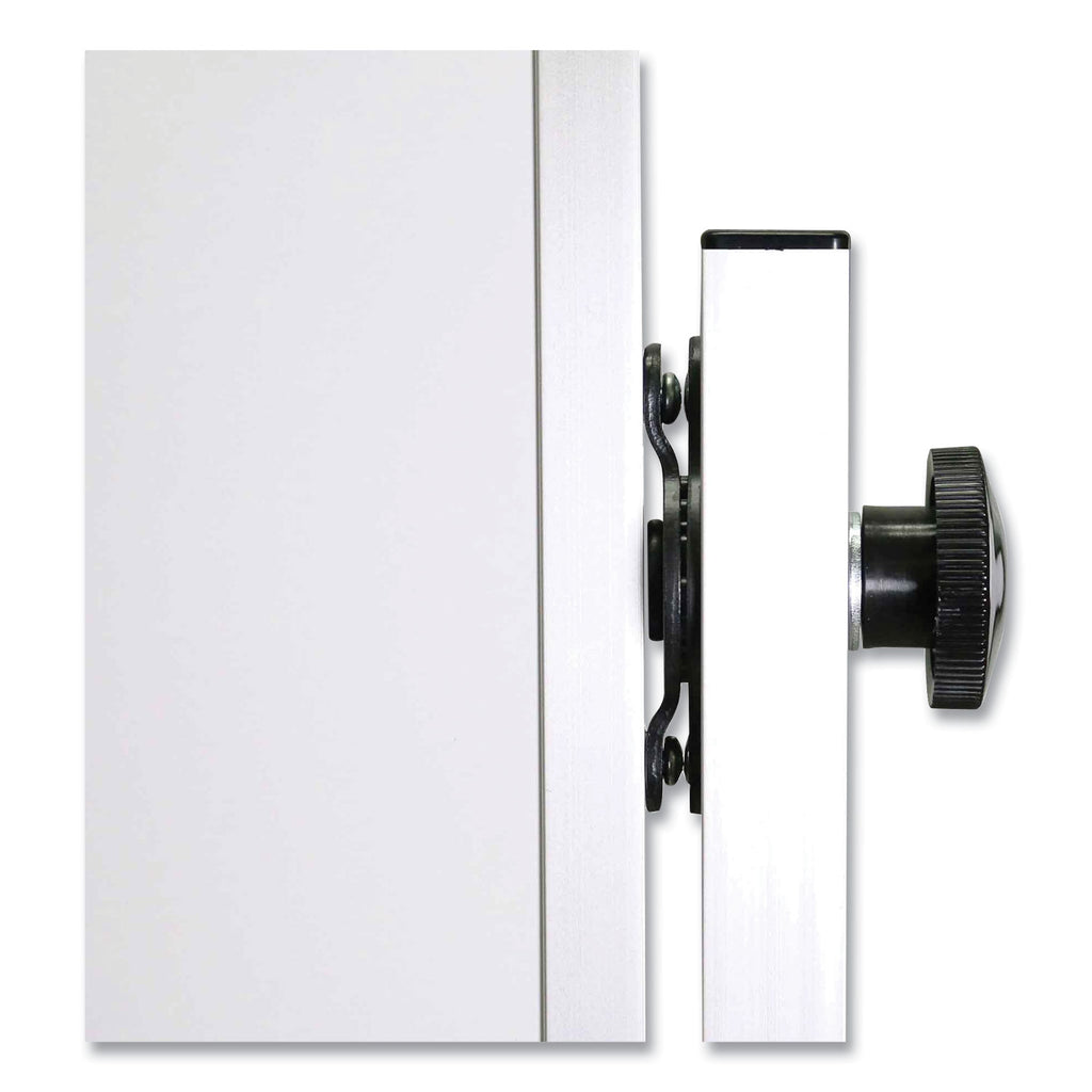 Reversible Magnetic Porcelain Whiteboard with Satin Aluminum Frame and Stand, 36 x 48, White Surface, Ships in 7-10 Bus Days