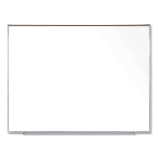 Magnetic Porcelain Whiteboard w/Satin Aluminum Frame and Map Rail, 72.5 x 60.47, White Surface, Ships in 7-10 Business Days
