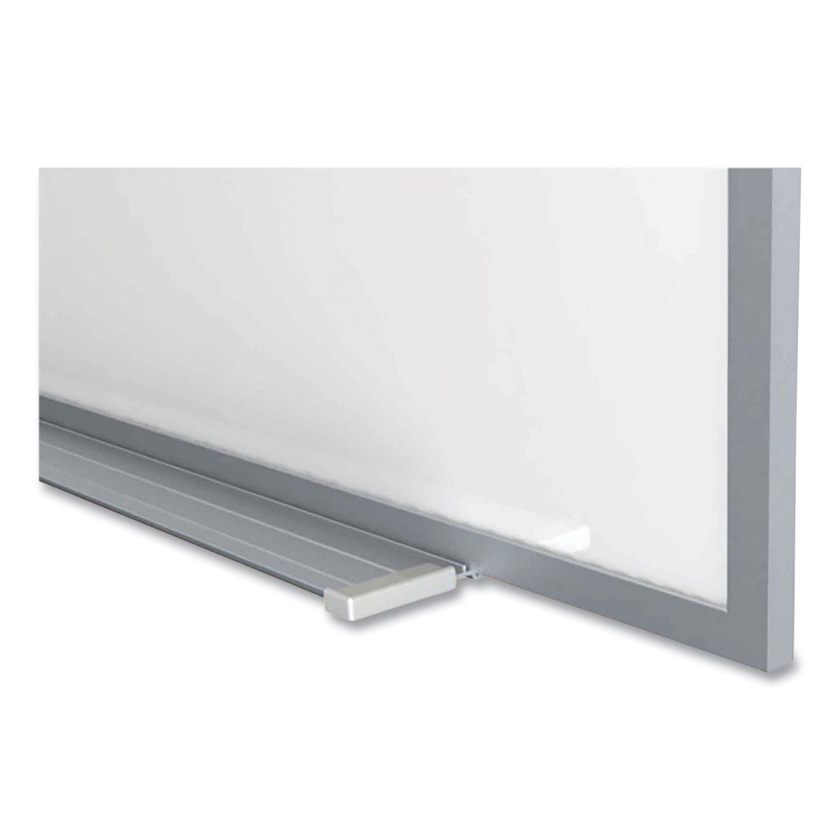 Magnetic Porcelain Whiteboard w/Satin Aluminum Frame and Map Rail, 72.5 x 60.47, White Surface, Ships in 7-10 Business Days