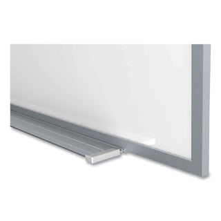 Magnetic Porcelain Whiteboard w/Satin Aluminum Frame and Map Rail, 72.5 x 60.47, White Surface, Ships in 7-10 Business Days