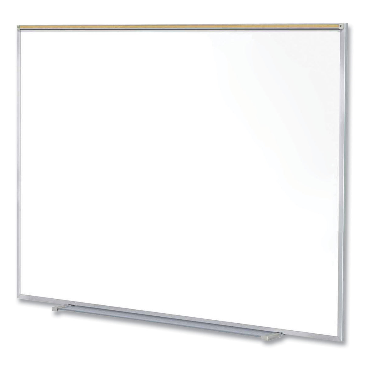 Magnetic Porcelain Whiteboard w/Satin Aluminum Frame and Map Rail, 72.5 x 60.47, White Surface, Ships in 7-10 Business Days