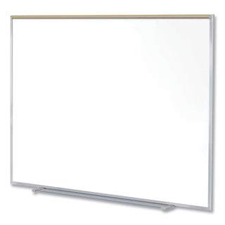 Magnetic Porcelain Whiteboard w/Satin Aluminum Frame and Map Rail, 72.5 x 60.47, White Surface, Ships in 7-10 Business Days