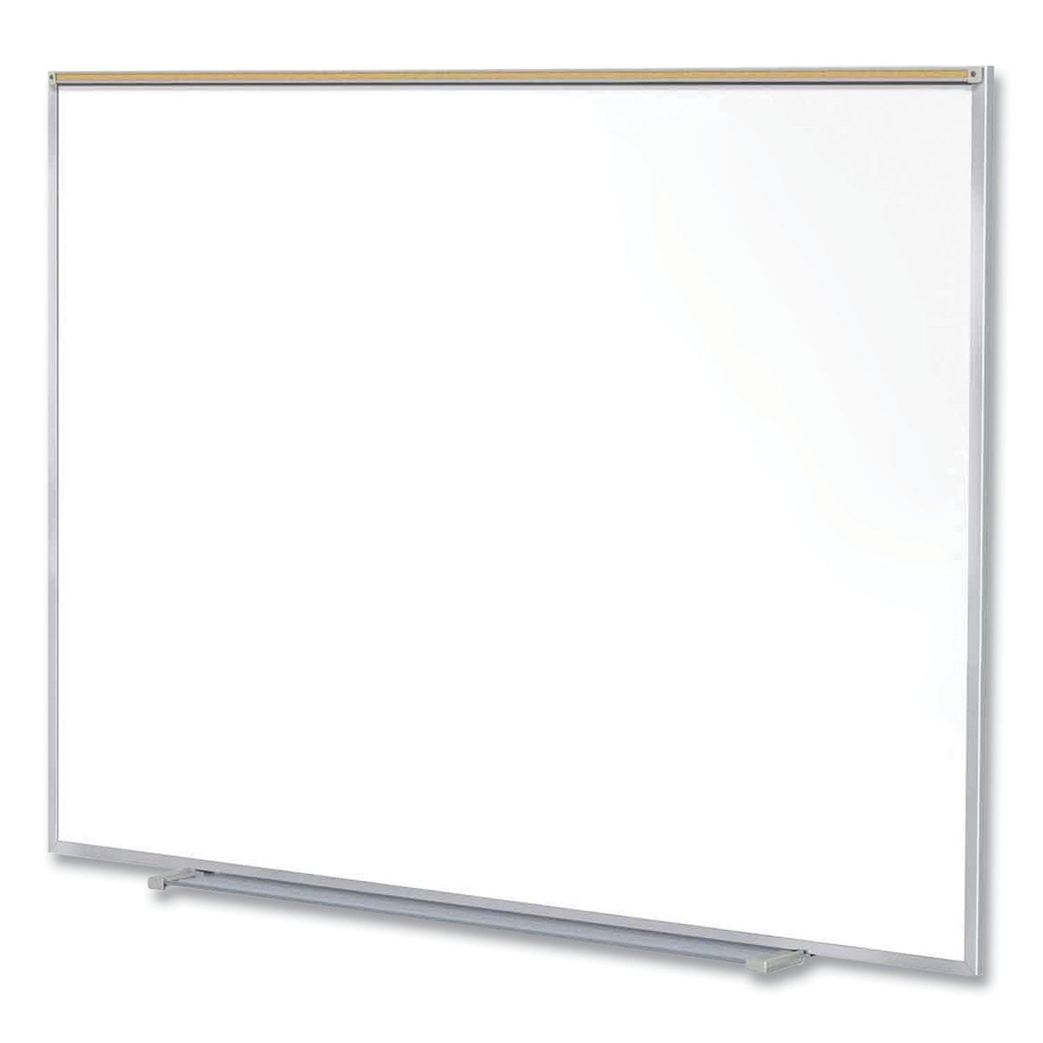 Magnetic Porcelain Whiteboard w/Satin Aluminum Frame and Map Rail, 72.5 x 60.47, White Surface, Ships in 7-10 Business Days