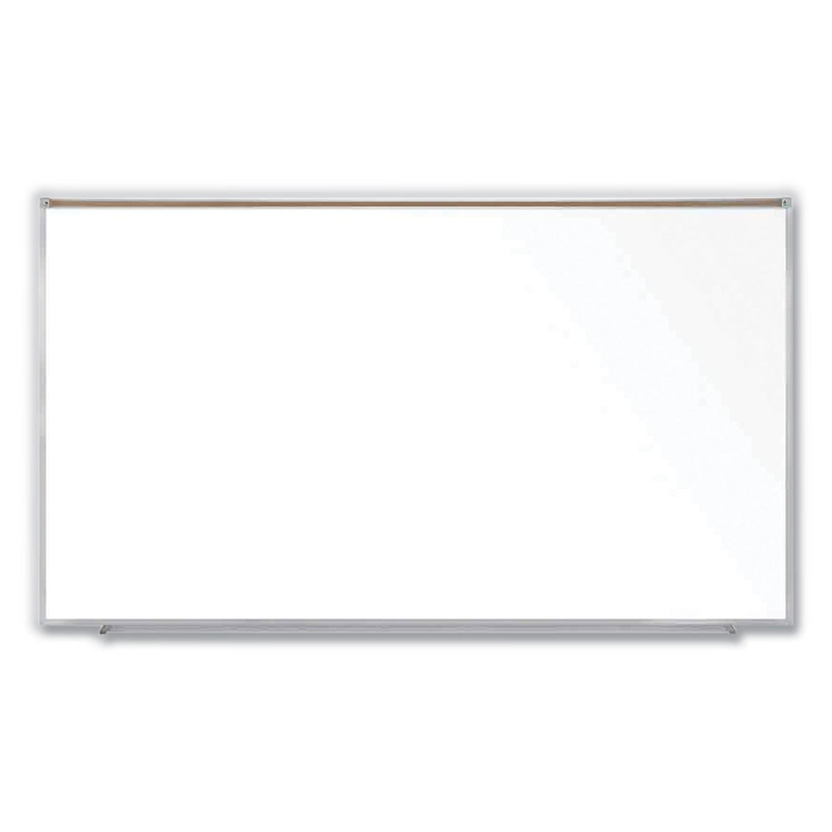 Magnetic Porcelain Whiteboard with Satin Aluminum Frame and Map Rail, 96.53 x 60.47, White Surface, Ships in 7-10 Bus Days