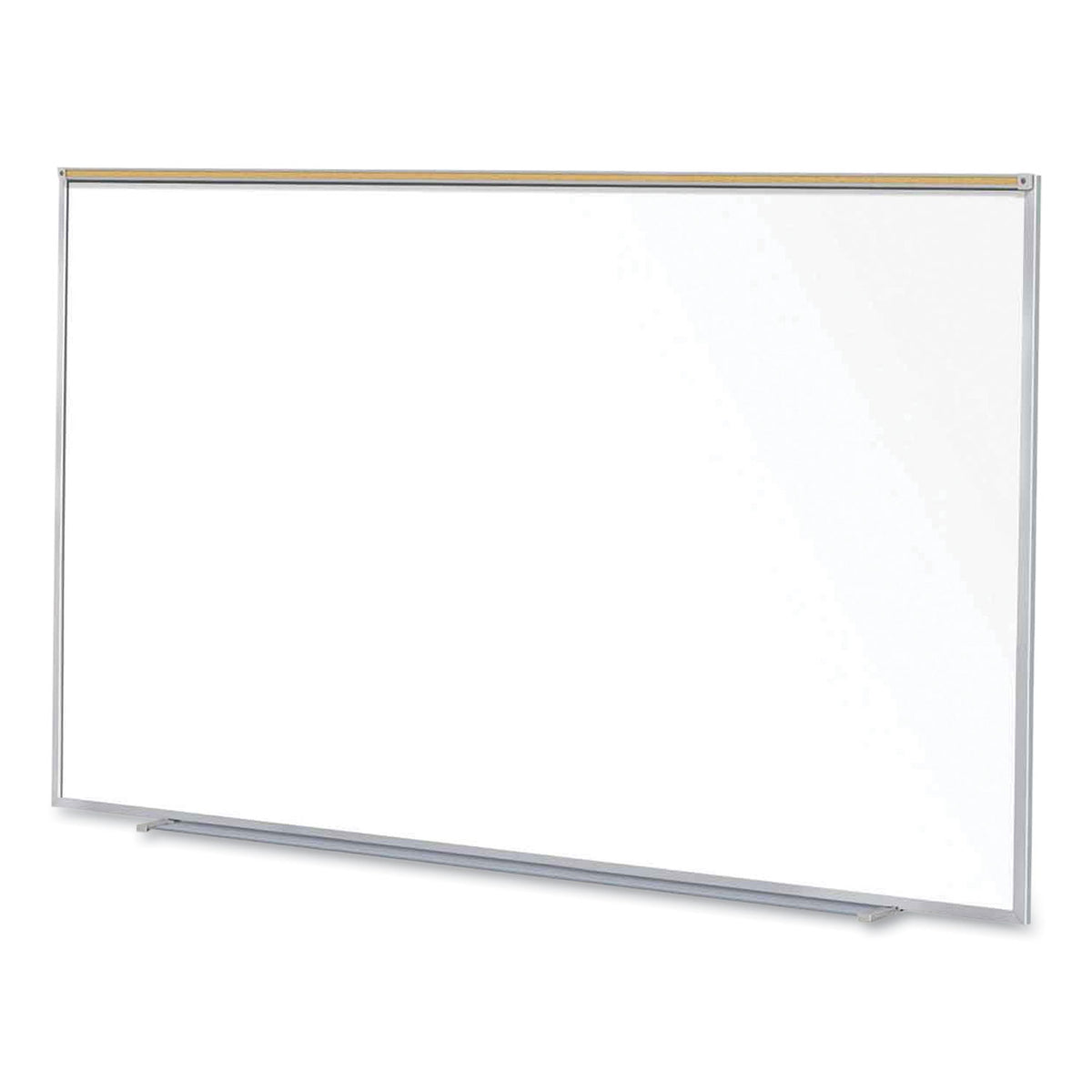 Magnetic Porcelain Whiteboard with Satin Aluminum Frame and Map Rail, 96.53 x 60.47, White Surface, Ships in 7-10 Bus Days