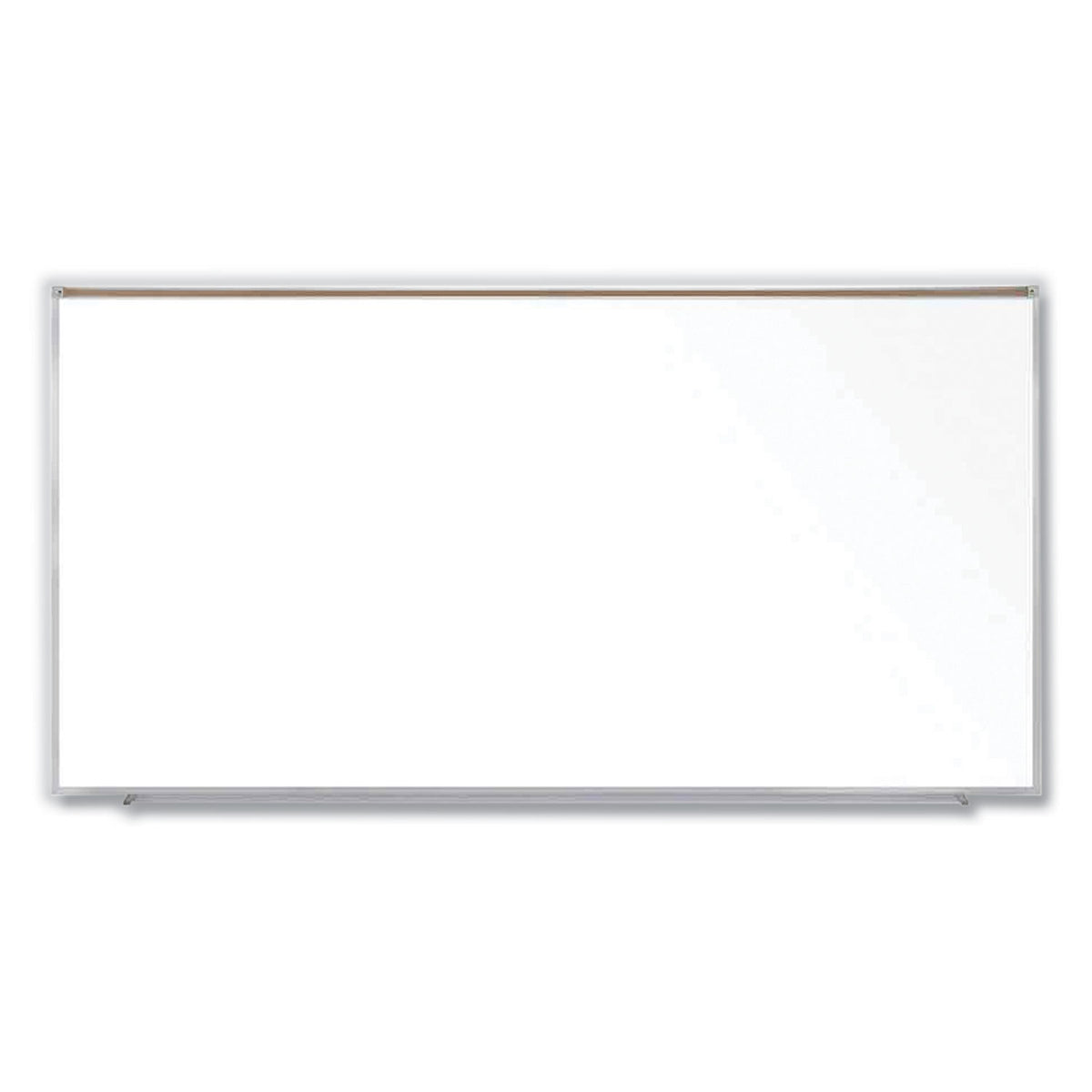 Magnetic Porcelain Whiteboard with Satin Aluminum Frame and Map Rail, 120.59 x 60.47, White Surface, Ships in 7-10 Bus Days