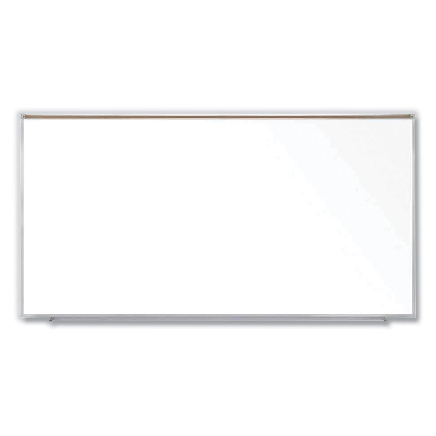 Magnetic Porcelain Whiteboard with Satin Aluminum Frame and Map Rail, 120.59 x 60.47, White Surface, Ships in 7-10 Bus Days