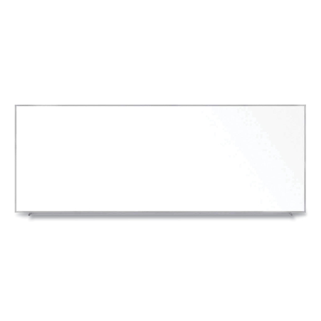 Magnetic Porcelain Whiteboard with Aluminum Frame, 144.59 x 60.47, White Surface, Satin Aluminum Frame,Ships in 7-10 Bus Days