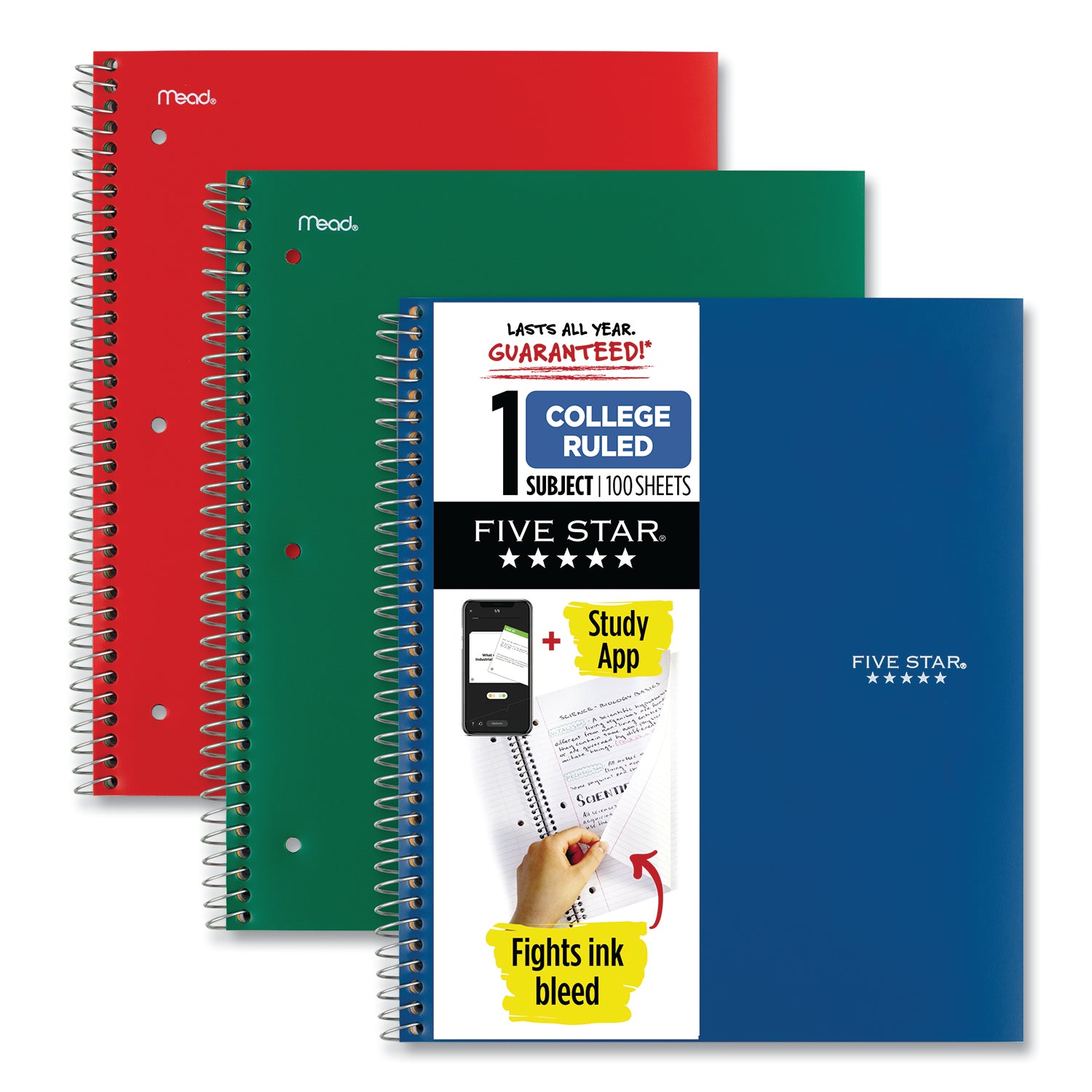 wirebound-notebook-with-two-pockets-1-subject-medium-college-rule-assorted-cover-color-100-11-x-85-sheets-3-pack_mea820189 - 4