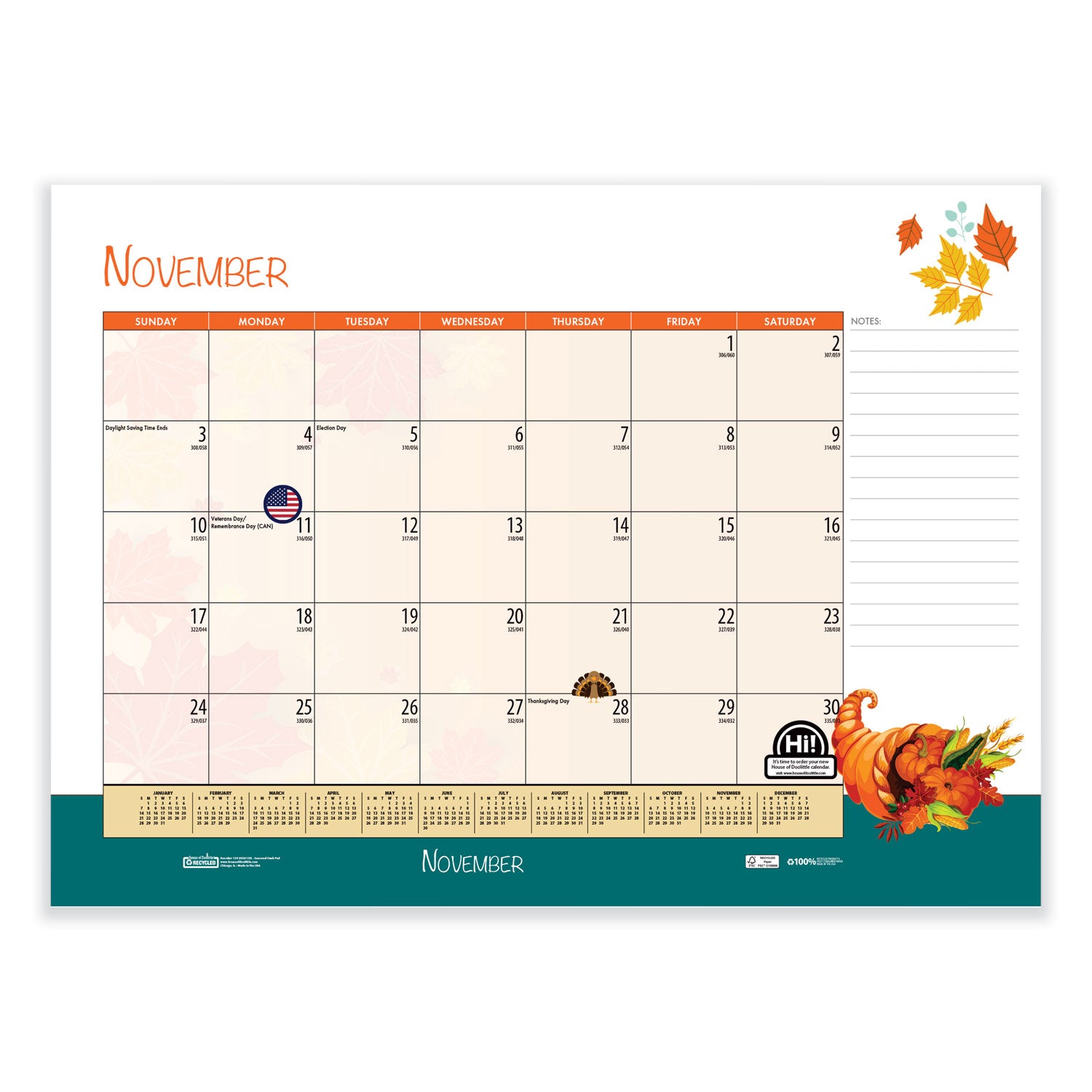 recycled-desk-pad-calendar-illustrated-seasons-artwork-22-x-17-black-binding-corners12-month-jan-to-dec-2024_hod139 - 5