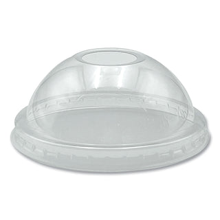 PET Cold Cup Dome Lids, Fits 9 oz to 10 oz PET Cups, Clear, 100/Pack