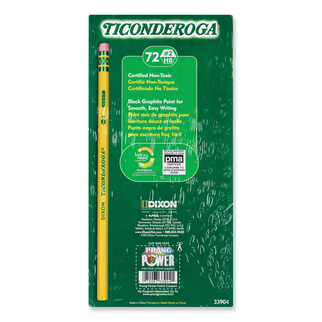 Pencils, HB (#2), Black Lead, Yellow Barrel, 72/Pack