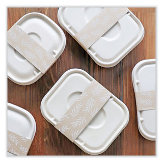Fiber Container Sleeves, World Centric Leaf Design, 7.5" x 10" x 3.25", Natural, Paper, 800/Carton